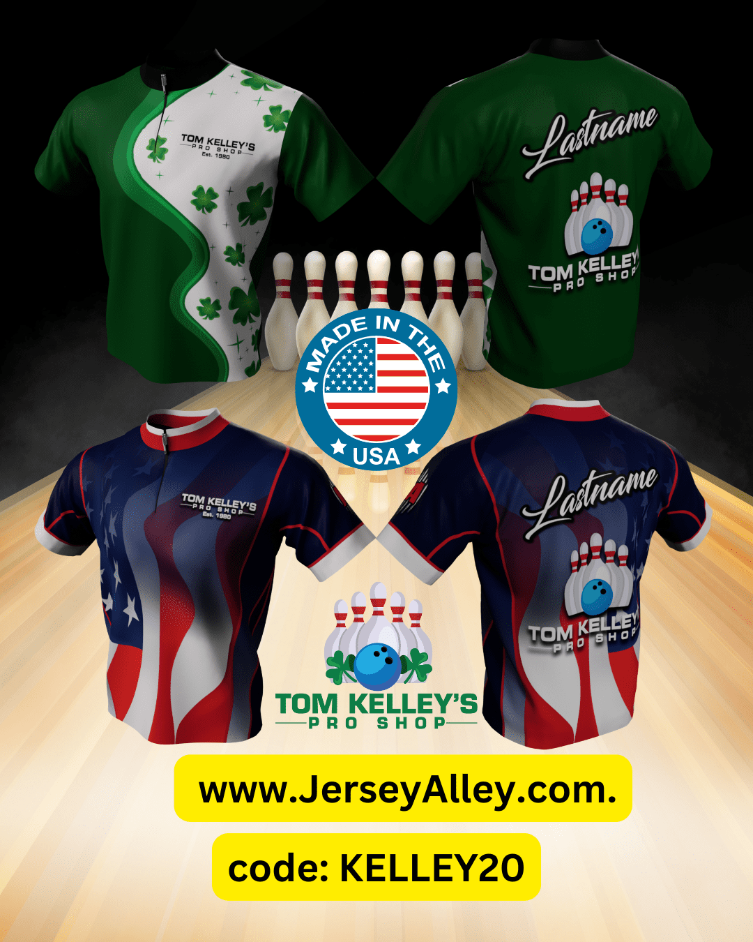 JERSEY ALLEY USE CODE KELLEY20